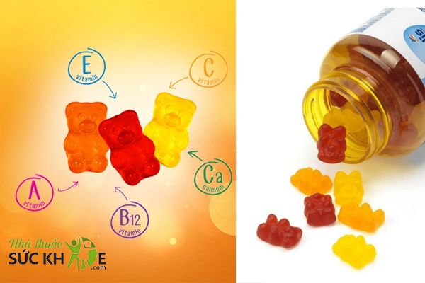 Viên kẹo dẻo hình gấu chứa thành phần chiết xuất từ thiên nhiên