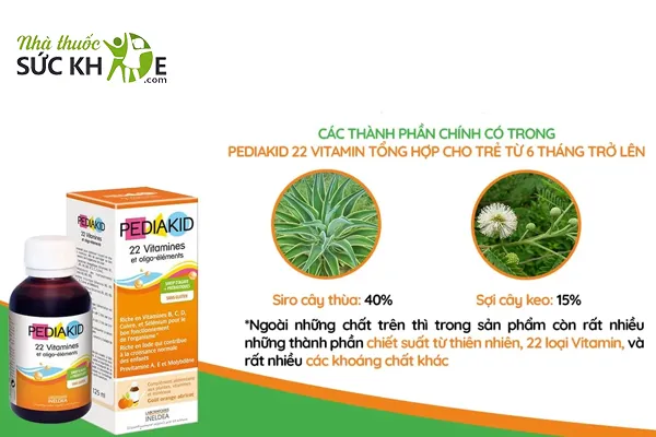 Thành phần có trong PediaKid 22 Vitamins