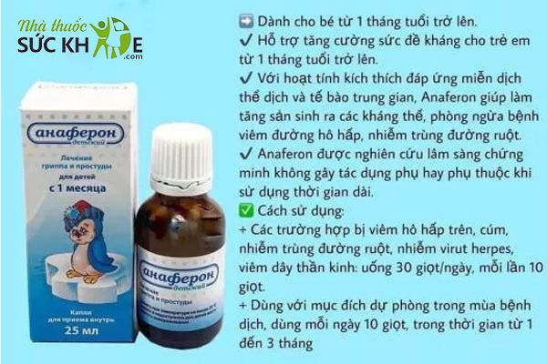 Siro Anaferon kích thích hệ thống miễn dịch tự nhiên trong cơ thể