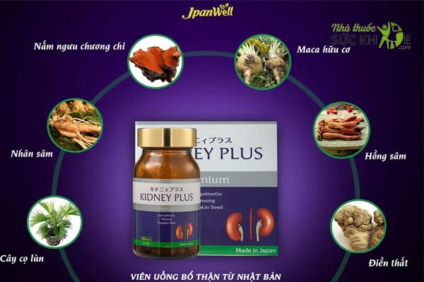 Viên uống Kidney Plus Premium Jpanwel chiết xuất từ thành phần thiên nhiên