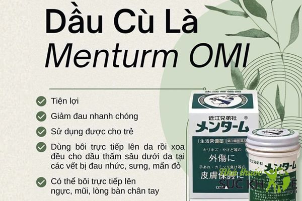 Hỗ trợ giảm đau nhức xương khớp, cảm lạnh, vết côn trùng đốt