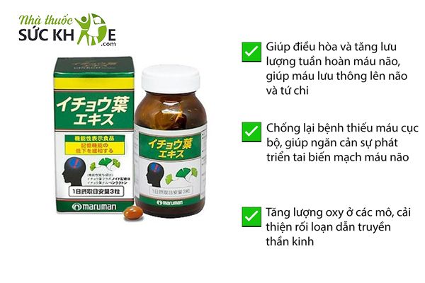 Viên uống Maruman DHA Ginkgo phòng ngừa tai biến mạch máu não