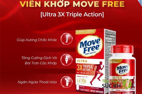 Viên uống Schiff Move Free Ultra Triple Action hỗ trợ giảm đau xương khớp