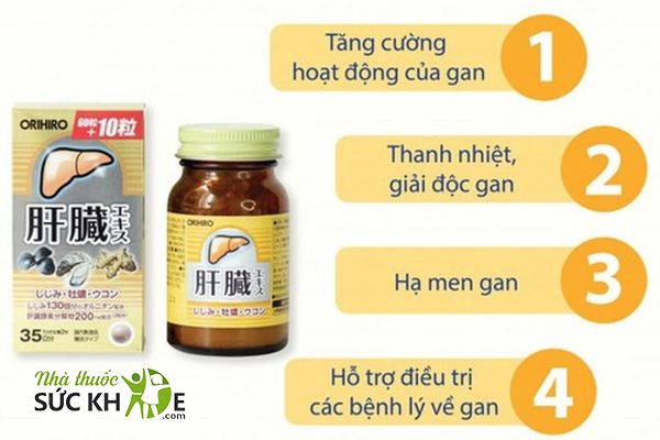 Viên uống hỗ trợ bổ gan Orihiro của Nhật lọ 70 viên