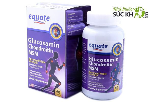 Viên uống Equate Glucosamin Chondroitin MSM sử dụng theo liệu trình 2- 3 tháng