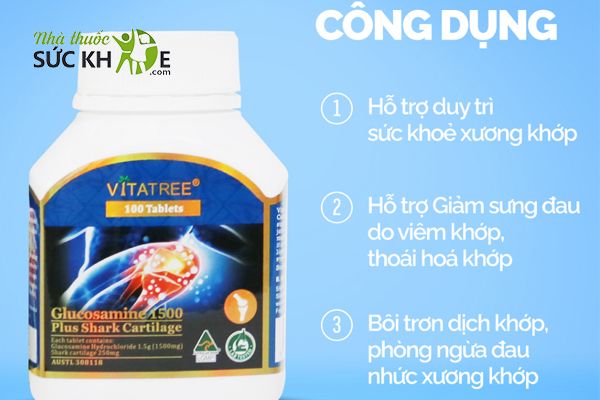 Viên uống Vitatree Glucosamine 1500mg sử dụng theo liệu trình 3 tháng
