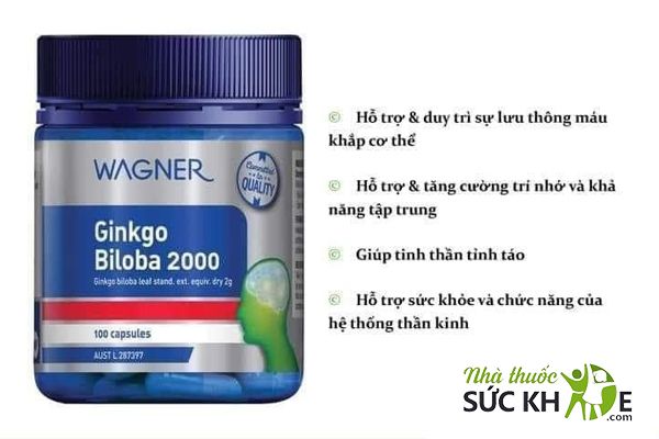 Viên uống Ginkgo Biloba 2000 Wagner bổ não, tăng cường trí nhớ