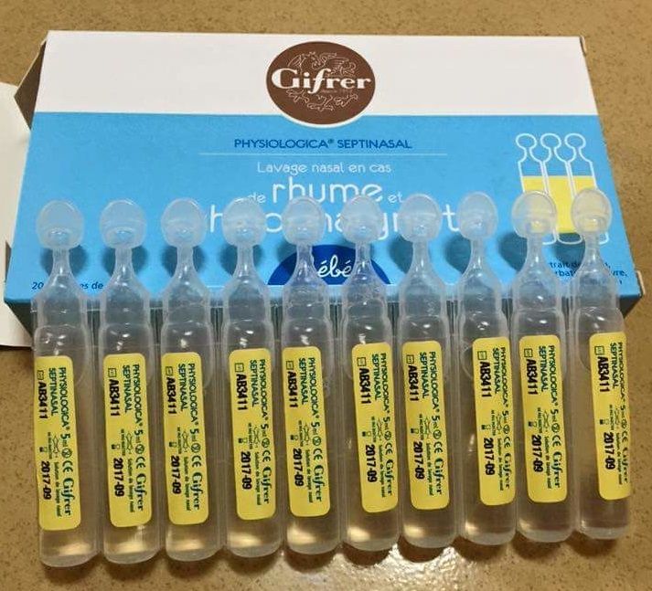 Nước muối Physiologica Pháp cho trẻ sơ sinh