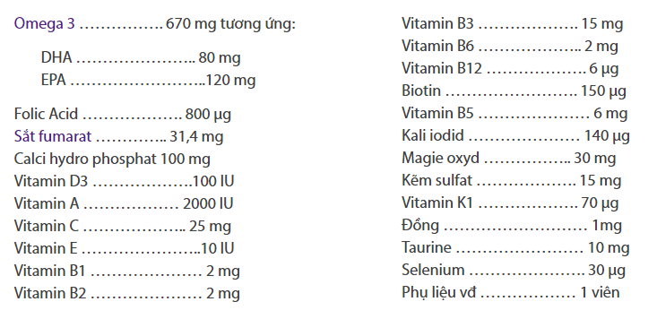 PreIQ bổ sung giúp bổ sung vitamin, khoáng chất cho bà bầu