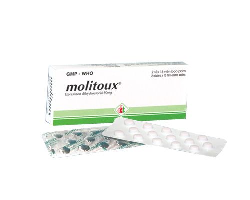 Thuốc trị ho- long đờm Molitoux 50mg (2 vỉ x 15 viên/ hộp)
