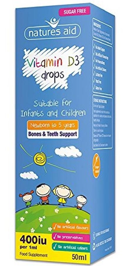 Vitamin D3 Natures Aid 400IU Cho Bé Từ Sơ Sinh Đến 5 Tuổi