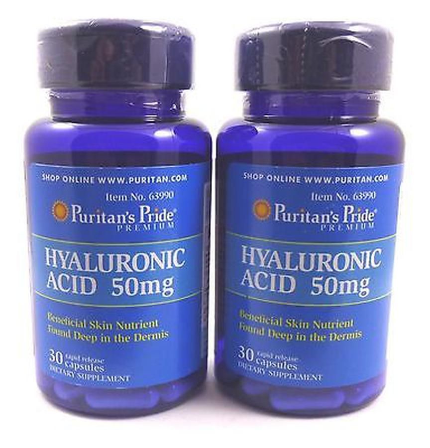 Viên Uống Hỗ Trợ Cấp Nước Puritan's Pride Hyaluronic Acid 50 Mg