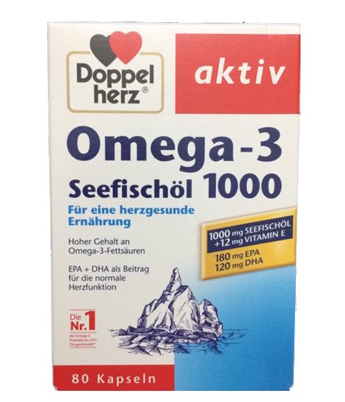 Dầu cá bổ sung Omega3 1000mg + Vitamin E của Doppelherz