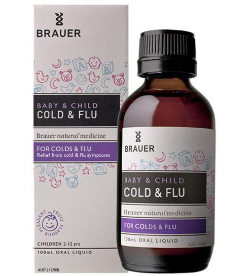 Siro cảm cúm Brauer Cold And Flu 100ml cho bé từ 2 - 12 tuổi