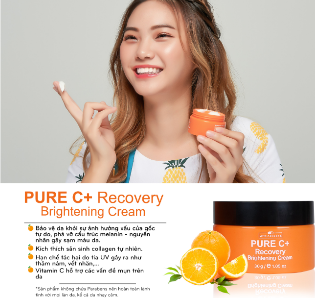 Kem dưỡng trắng da MediskinbyC Pure C+ Recovery Cream