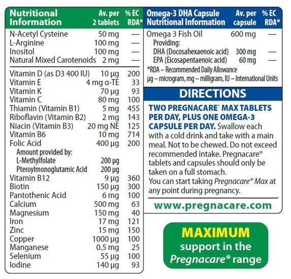 Vitamin Bà Bầu Pregnacare Max Của Anh Hộp 84 Viên