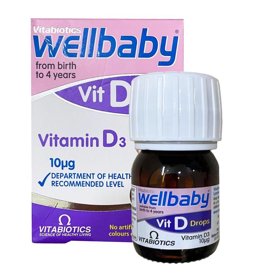 Vitamin D3 Wellbaby Vit D Drops dạng giọt của Anh 30ml