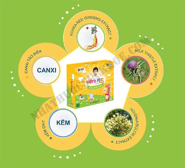 Siro Hỗ Trợ Cải Thiện Biếng Ăn  Hero Kid Gold Cho Trẻ Từ 1 Tuổi