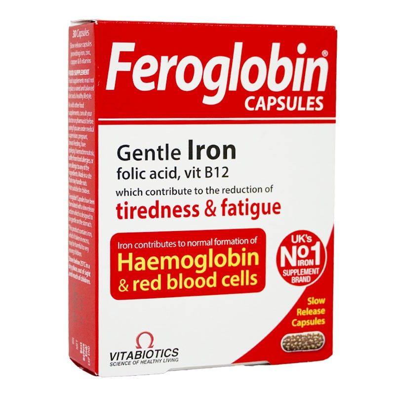 Viên bổ sung Sắt Vitabiotics Feroglobin B12 từ Anh