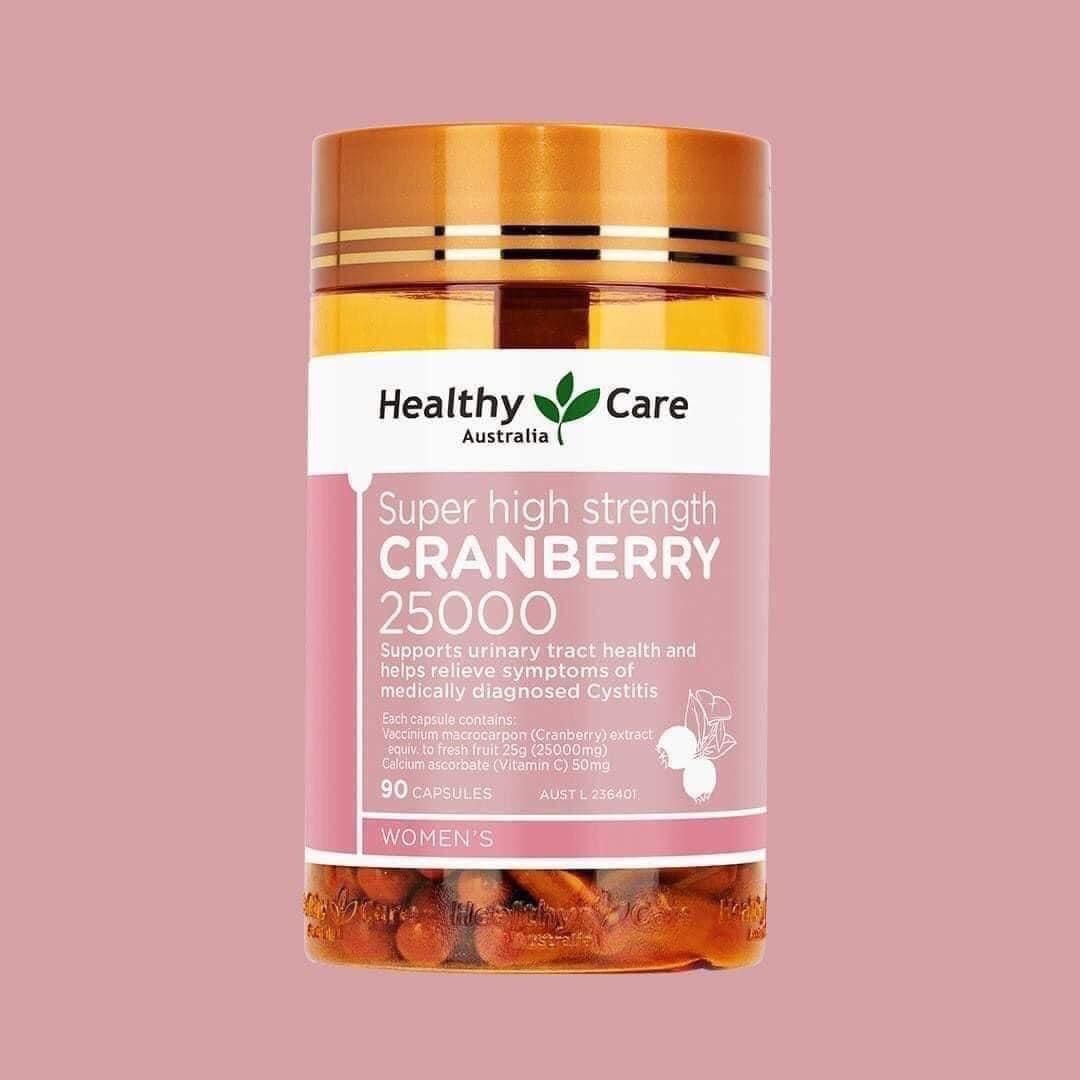 Viên uống hỗ trợ đường tiết niệu Healthy Care Cranberry 25000mg