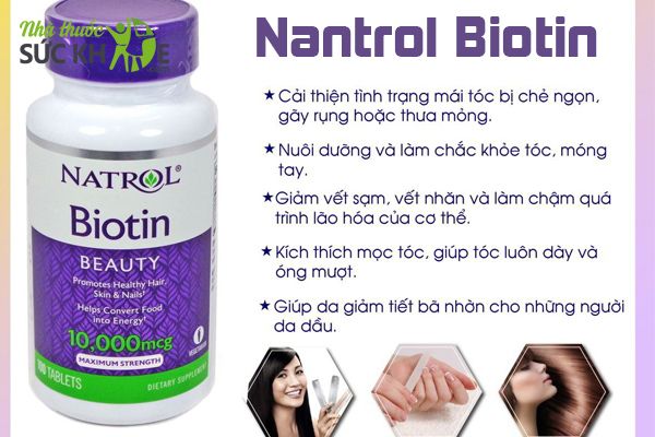 Natrol Biotin 10000 mcg viên uống hỗ trợ mọc tóc