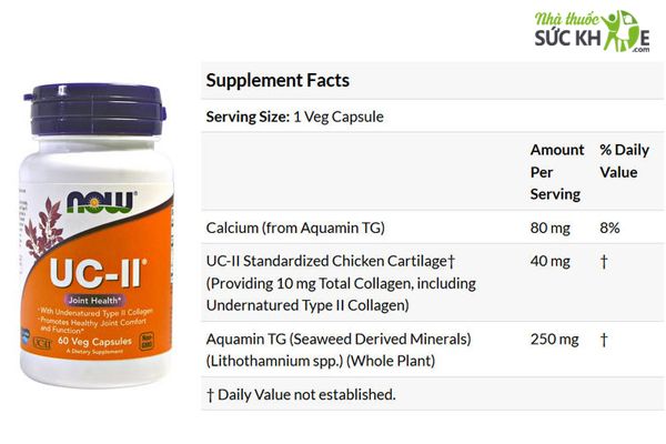 Viên Uống Collagen Type 2 UC II Now Chính Hãng Của Mỹ