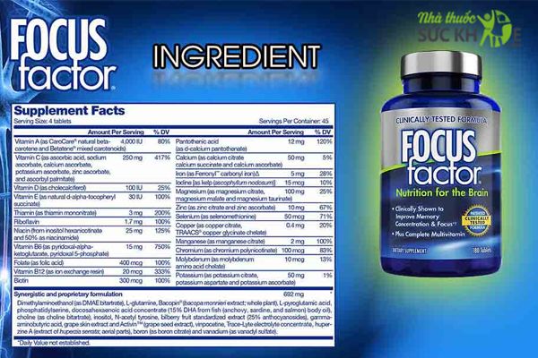 Viến uống Focus Factor hộp 150 viên chính hãng Mỹ