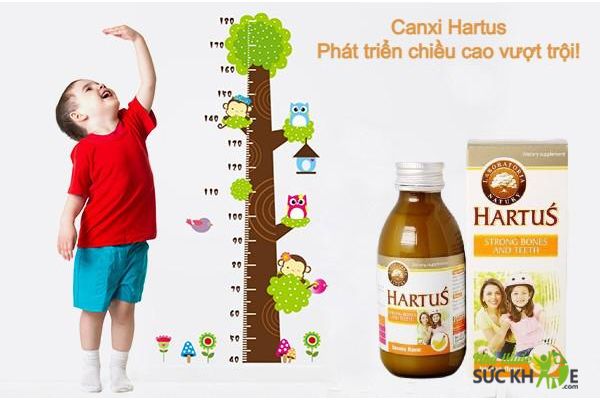 Canxi Hartus hỗ trợ bổ sung canxi cho trẻ từ 4 tháng tuổi