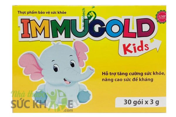 Gói uống Immugold Kid hỗ trợ tăng đề kháng, giúp bé ăn ngon