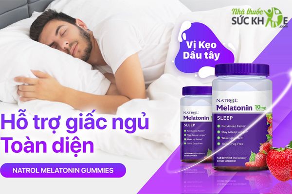 Kẹo dẻo hỗ trợ giấc ngủ Natrol Gummies Melatonin 10mg