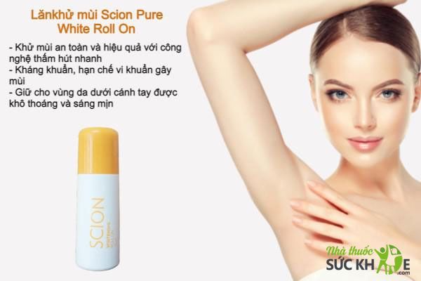 Lăn hỗ trợ khử mùi Scion Pure White Roll On của Mỹ
