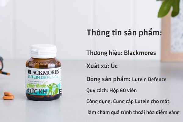 Viên uống Blackmores Lutein Defence hỗ trợ sức khỏe đôi mắt