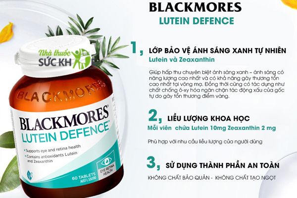 Viên uống Blackmores Lutein Defence hỗ trợ sức khỏe đôi mắt
