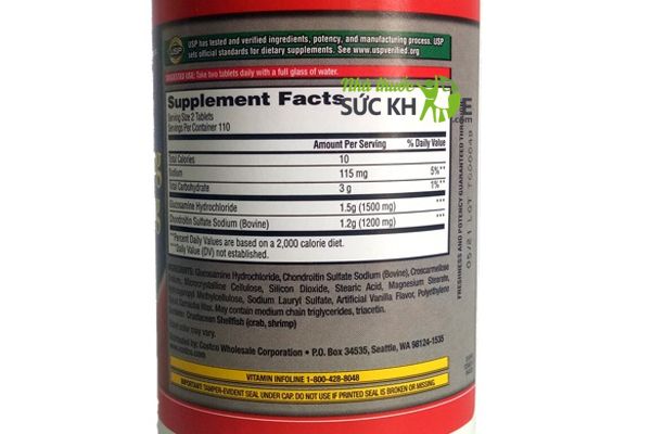 Glucosamine 1500mg Kirkland của Mỹ 220 Viên