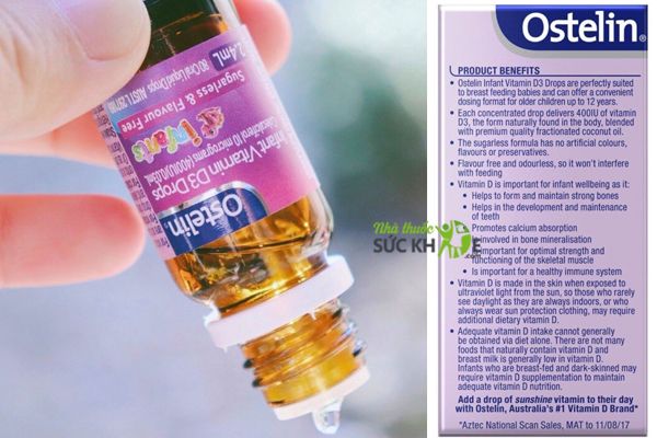 Vitamin D3 Drops Ostelin Cho Trẻ Từ Sơ Sinh Đến 12 Tuổi