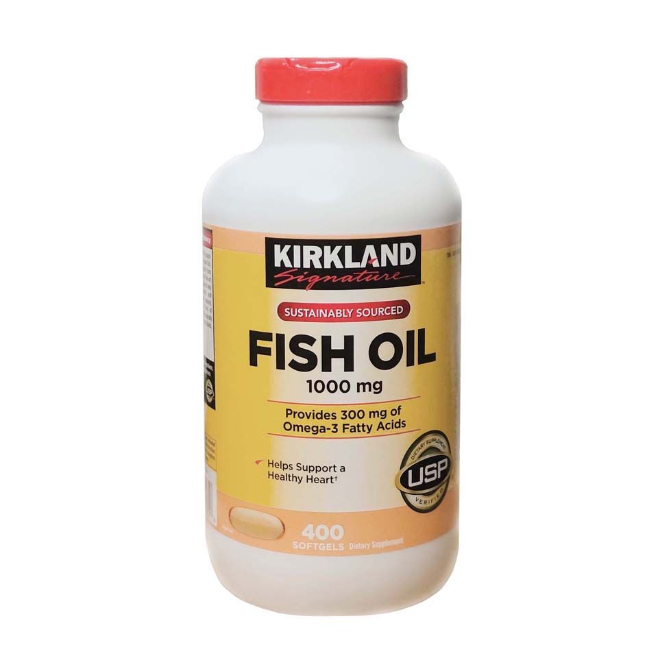 Viên uống dầu cá Kirkland Fish Oil 1000mg cho trái tim khỏe mạnh