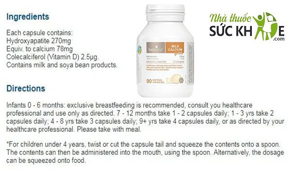 Milk calcium Bio Island Úc cho trẻ từ 7 tháng tuổi