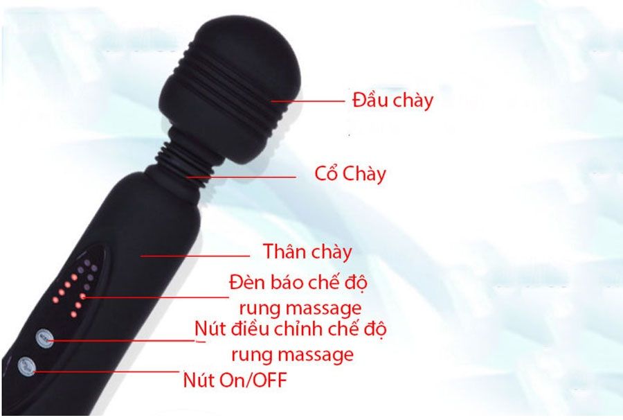 Ch&agrave;y rung massage Power Wand - 2 đầu thay thế - 8
