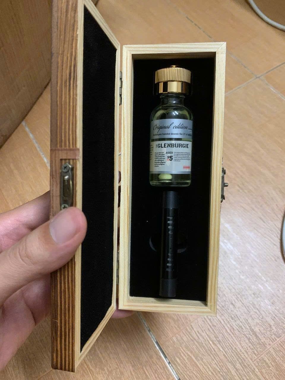 Popper 30ml hộp gỗ cao cấp k&egrave;m ống h&iacute;t