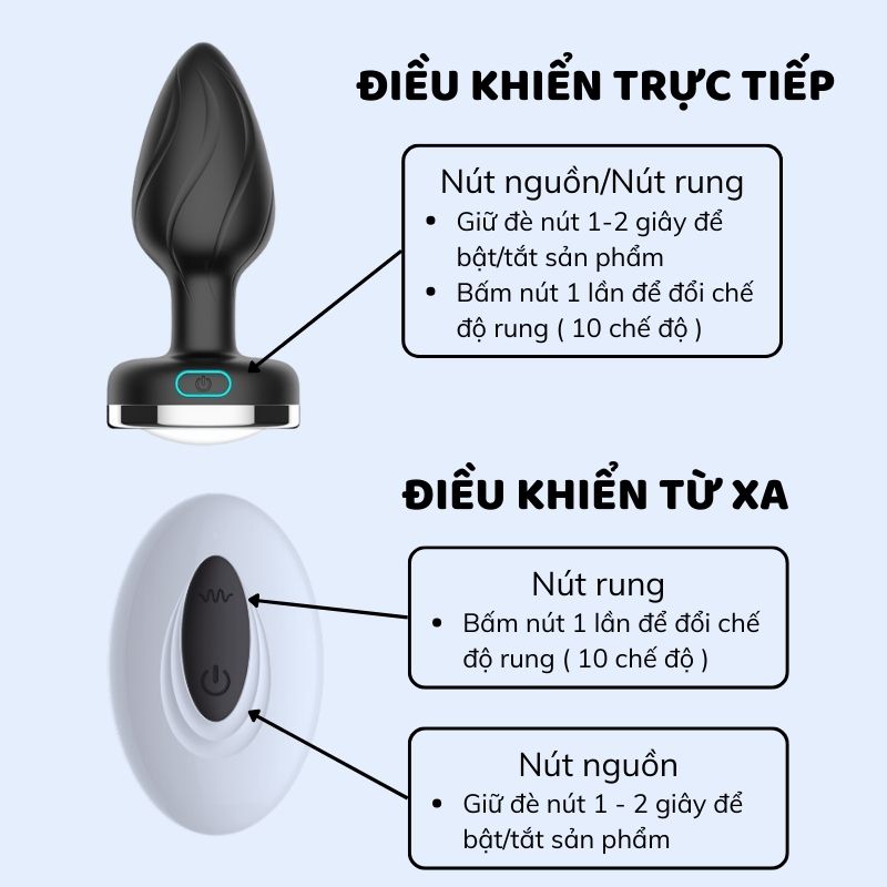 Trứng rung hậu m&ocirc;n đ&egrave;n led LufiHana