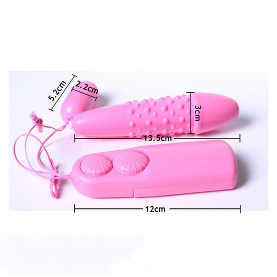 Máy Rung Silicone 2 Đầu Mô Phỏng Dương Vật Siêu Kích Thích, Trứng Cà Na Gai 1
