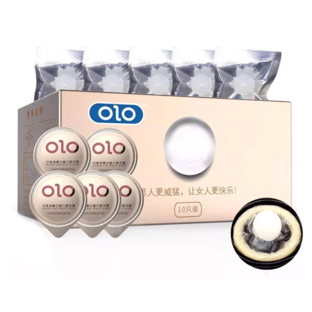 Bao cao su OLO 0.01 Trắng c&oacute; bi - Si&ecirc;u mỏng