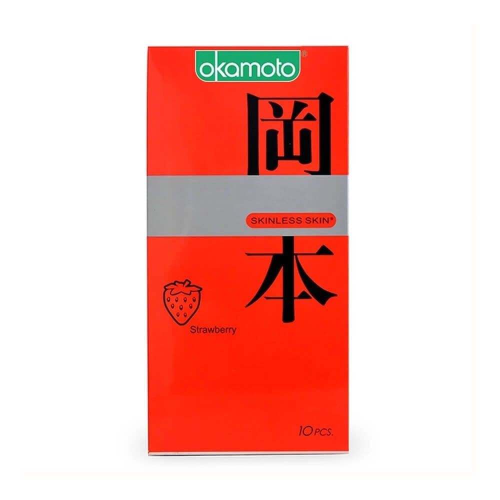 Bao cao su Okamoto Skinless Skin Strawberry