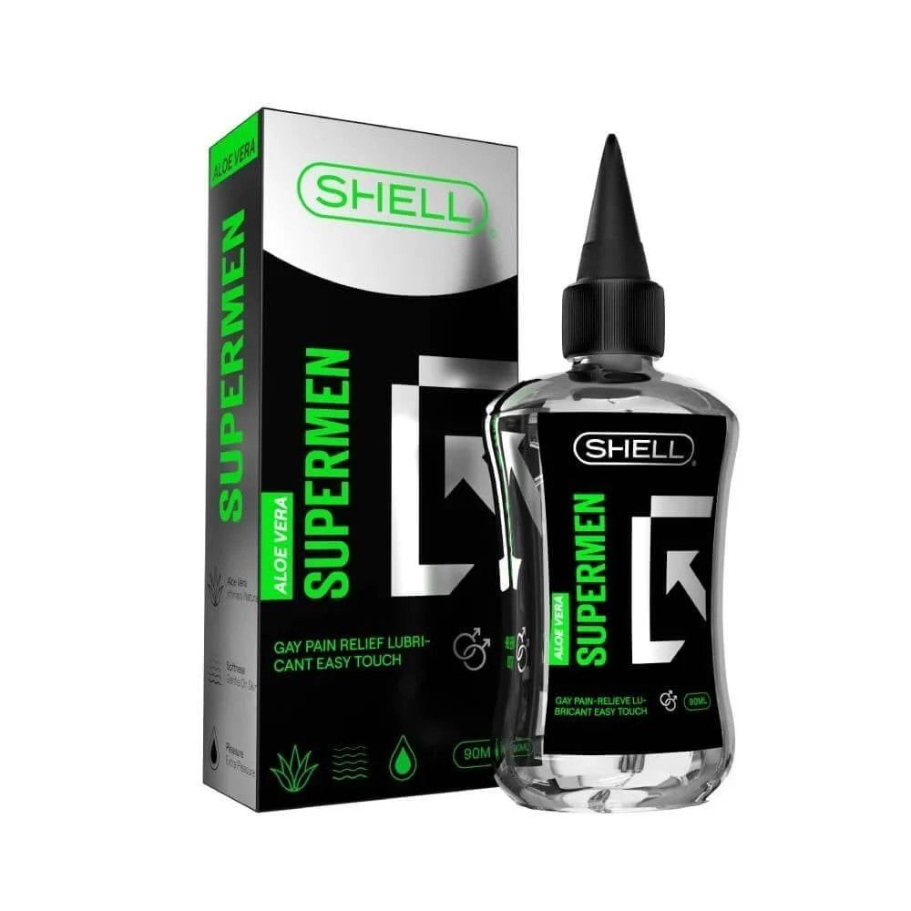 B&ocirc;i trơn hậu m&ocirc;n tinh chất l&ocirc; hội Shell Supermen Aloe Vera - Chai 90ml
