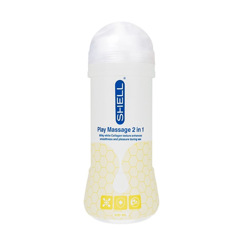 B&ocirc;i trơn Shell Play Massage 2 in 1 Collagen - Chai 200ml