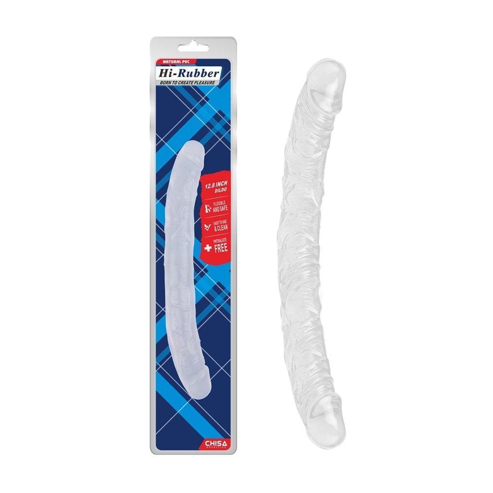 Dương vật giả 2 đầu Chisa Hi-Rubber 12.8 Inch Trắng