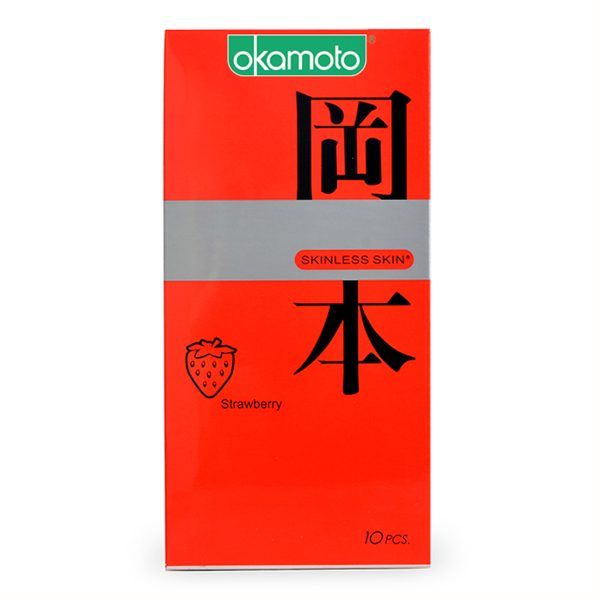 Bao Cao Su Okamoto Skinless Skin Strawberry Hương D&acirc;u