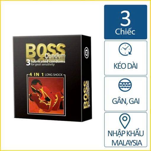 Bao Cao Su BOSS 4 in 1 Longshock - Hộp 12 C&aacute;i