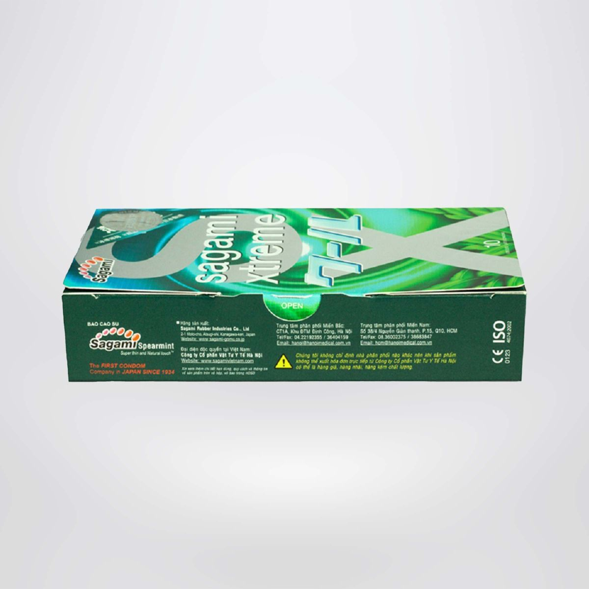 Hộp bao cao su Sagami Spearmint bạc h&agrave; m&aacute;t lạnh