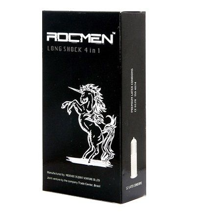 Bao cao su Hộp 12 Bao Cao Su Gai G&acirc;n Rocmen Long Shock 4 in 1
